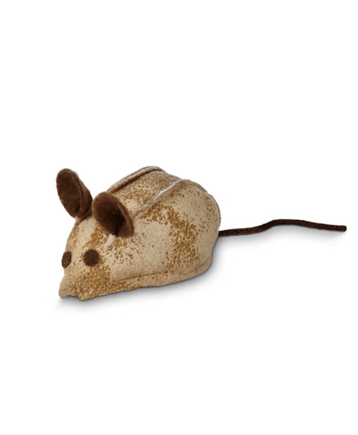 Faux Leather Mouse Cat Toy with Rattle & Catnip , 3